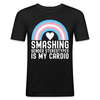 Transgender Trans LGBTQ - Männer Slim Fit T-Shirt - Schwarz - Vorne - Nik (191cm)