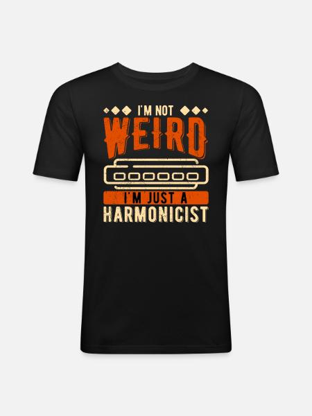 Harmonica harmonica player - Men's Slim Fit T-Shirt - black