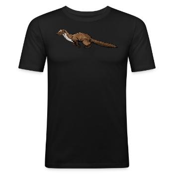 Martre de pierre I maison motif de chasse au gibier de martre pour les chasseurs - T-shirt près du corps Homme - noir - Devant - Nik (191cm)