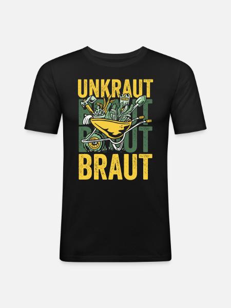 Unkraut Braut Garten - Männer Slim Fit T-Shirt - Schwarz