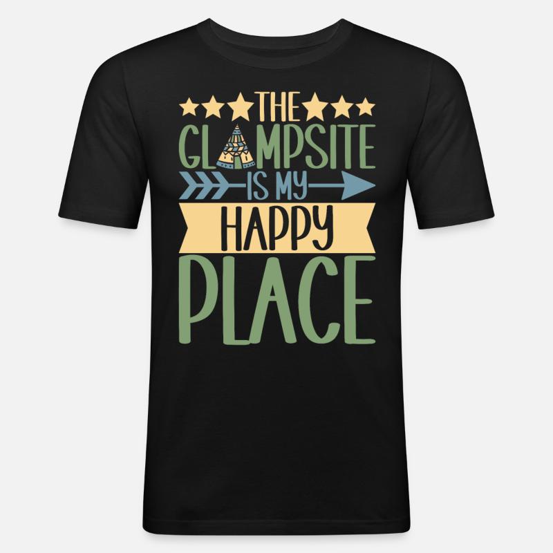 Glamping Glamper - Männer Slim Fit T-Shirt - Schwarz