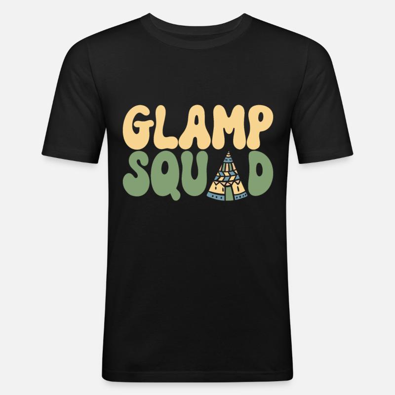 Glamping Glamper - Männer Slim Fit T-Shirt - Schwarz