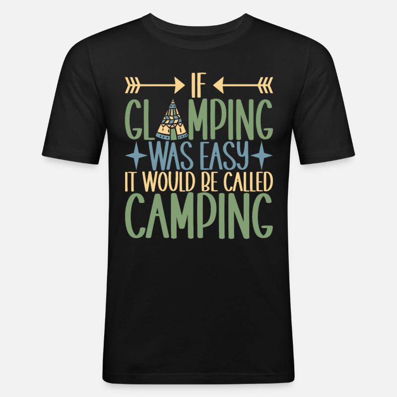 Glamping Glamper - Männer Slim Fit T-Shirt - Schwarz