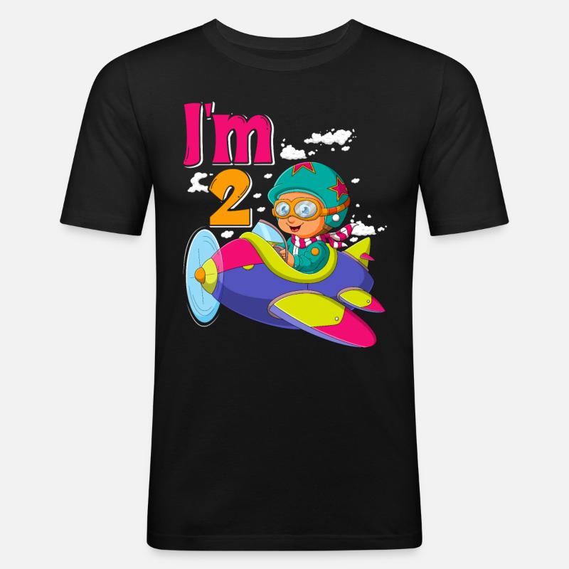 Now i'm 2 - Männer Slim Fit T-Shirt - Schwarz
