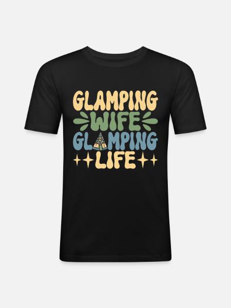 Glamping Glamper - T-shirt près du corps Homme - noir