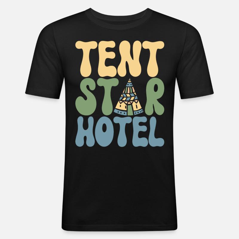 Glamping Glamper - Männer Slim Fit T-Shirt - Schwarz