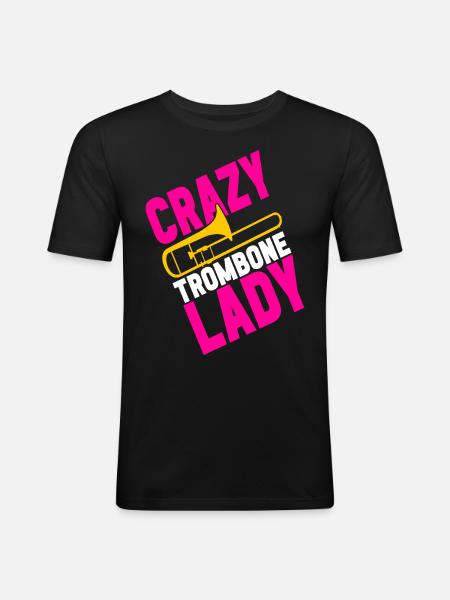 Posaune Trombone - T-shirt près du corps Homme - noir
