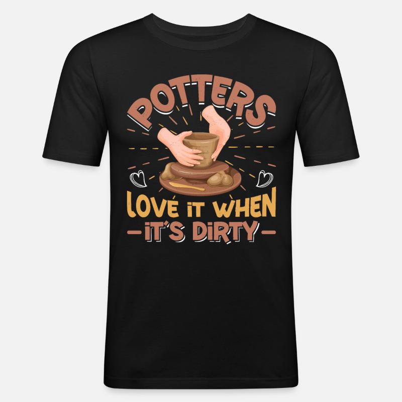 Ceramic Pottery Design - Männer Slim Fit T-Shirt - Schwarz
