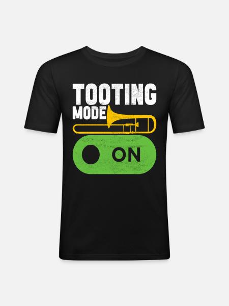 Posaune Trombone - T-shirt près du corps Homme - noir