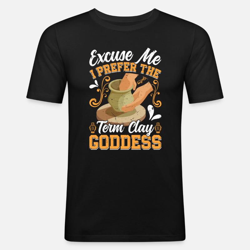 Ceramic Pottery Design - Männer Slim Fit T-Shirt - Schwarz