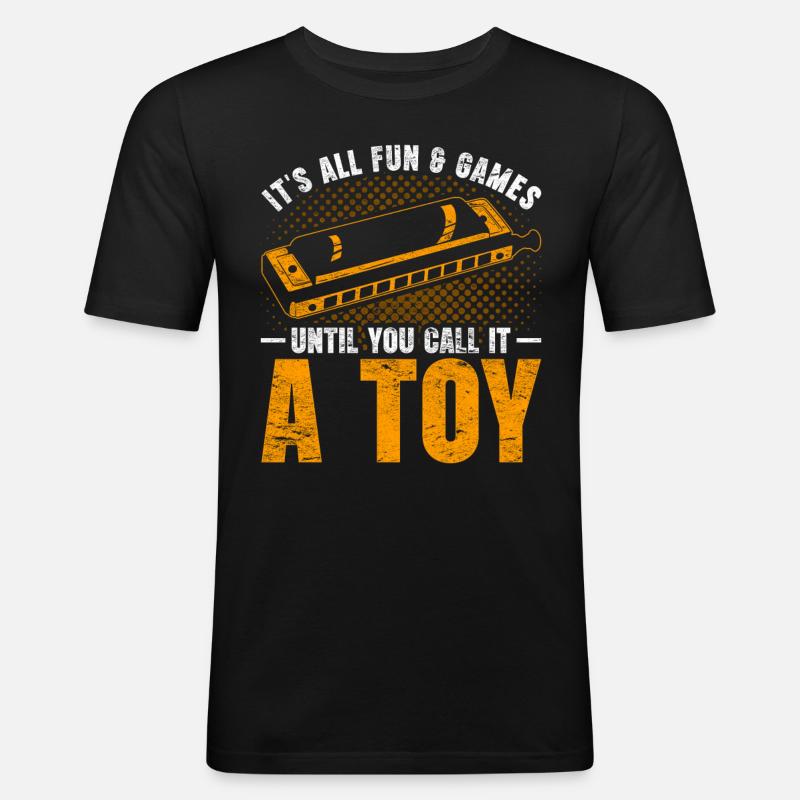 Harmonica harmonica player - Men's Slim Fit T-Shirt - black