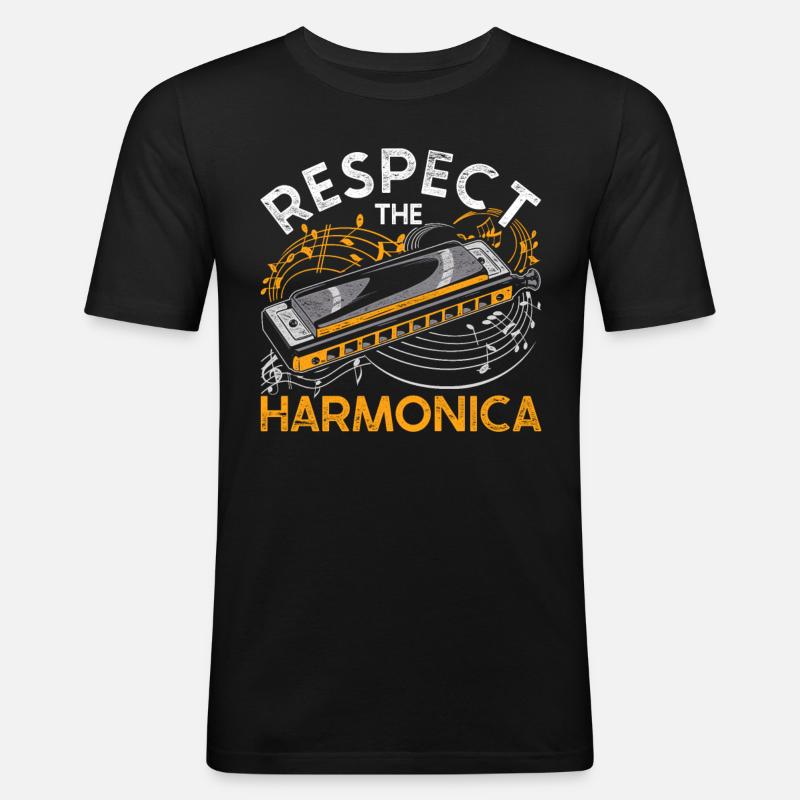 Harmonica harmonica player - Men's Slim Fit T-Shirt - black