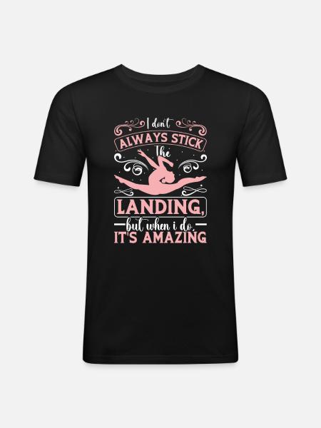 Gymnaste drôle d’entraînement - T-shirt près du corps Homme - noir
