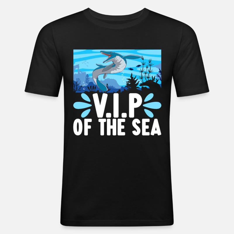 Mosasaurus Dinosaurier - Männer Slim Fit T-Shirt - Schwarz