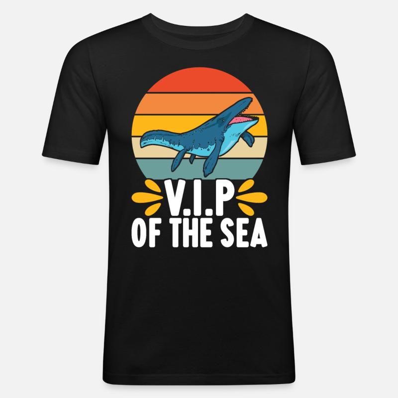 Mosasaurus Dinosaurier - Männer Slim Fit T-Shirt - Schwarz