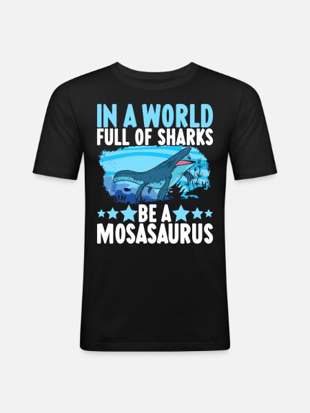 Mosasaurus Dinosaur - Men's Slim Fit T-Shirt - black