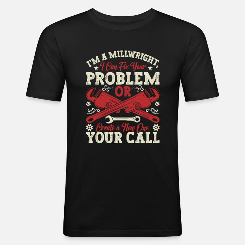 Millwrights Specific Tools - Männer Slim Fit T-Shirt - Schwarz