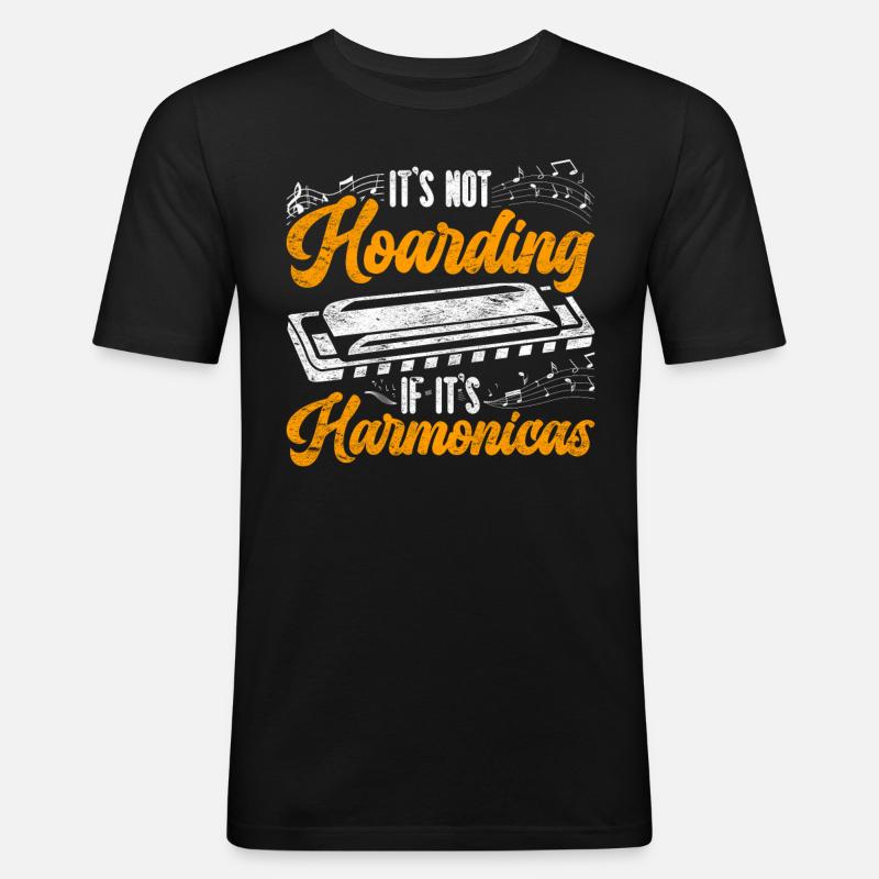 Harmonica player Harmonica - Men's Slim Fit T-Shirt - black