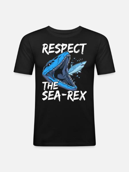 Mosasaurus Dinosaur - Men's Slim Fit T-Shirt - black