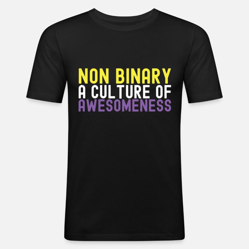 Non Binary Pride Genderqueer - Männer Slim Fit T-Shirt - Schwarz