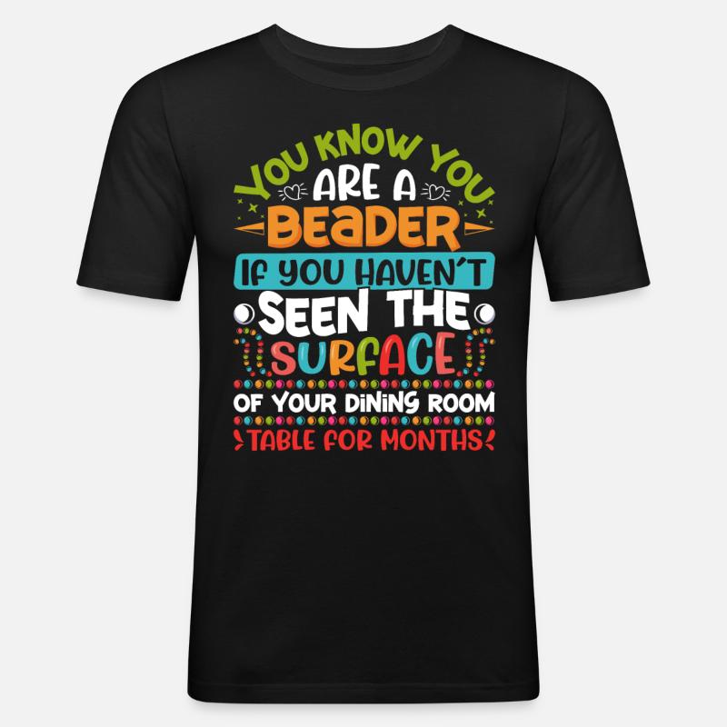 Beading Designs for Beader - Männer Slim Fit T-Shirt - Schwarz