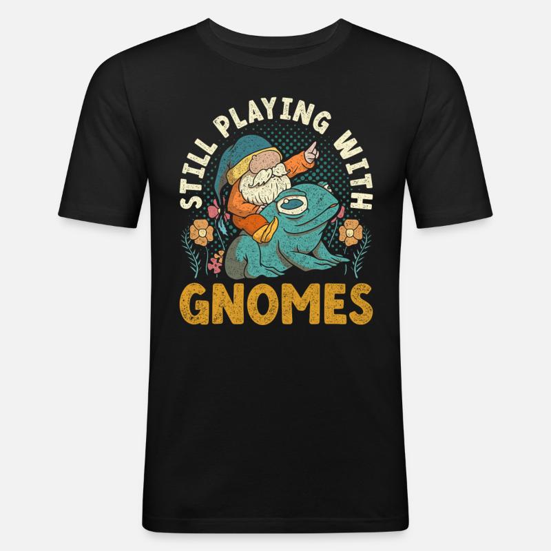 Gartenzwerg Gartenzwerge - Männer Slim Fit T-Shirt - Schwarz