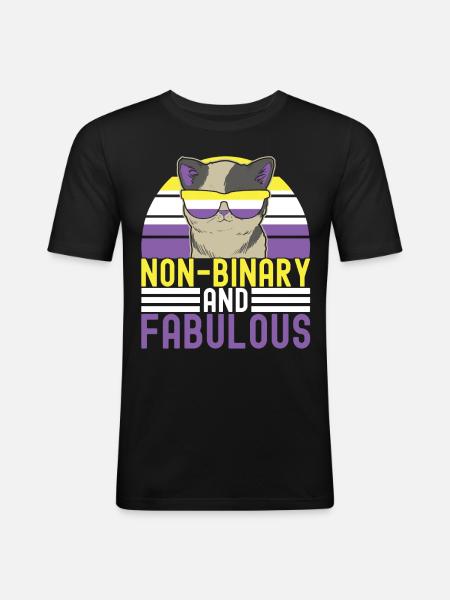 Non Binary Pride Genderqueer - Men's Slim Fit T-Shirt - black