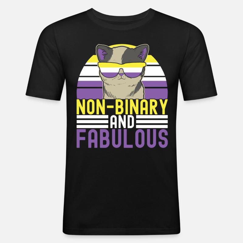 Non Binary Pride Genderqueer - Männer Slim Fit T-Shirt - Schwarz