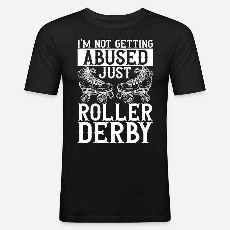Roller Derby - Männer Slim Fit T-Shirt - Schwarz