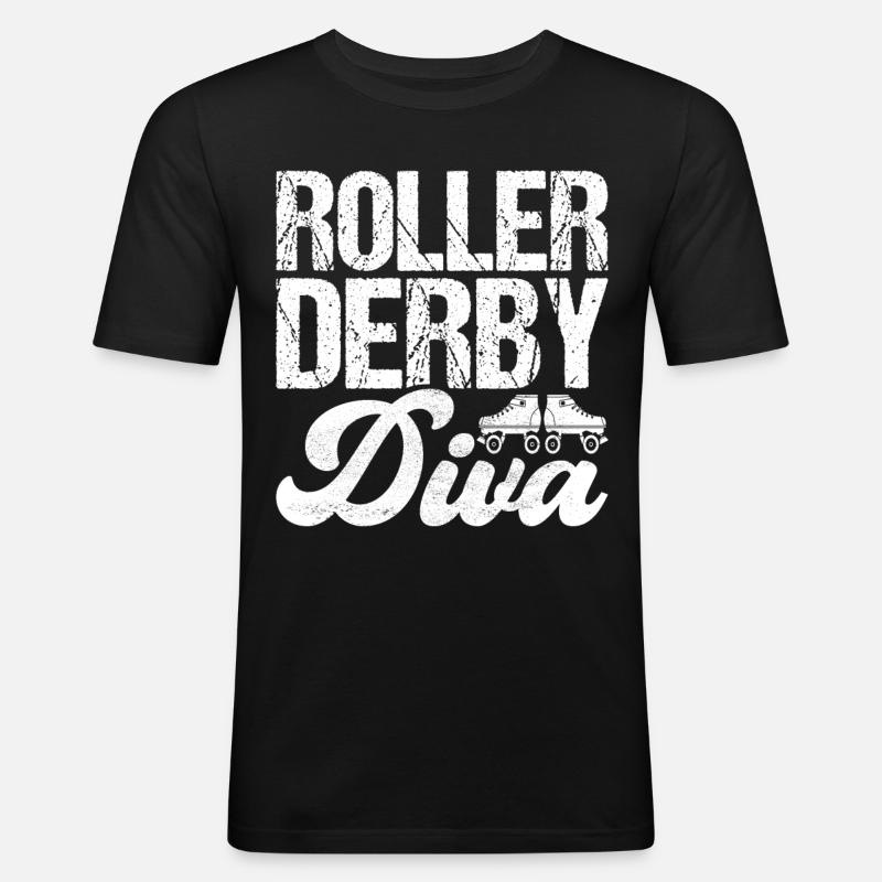 Roller Derby - Männer Slim Fit T-Shirt - Schwarz