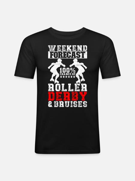 Roller derby - T-shirt près du corps Homme - noir