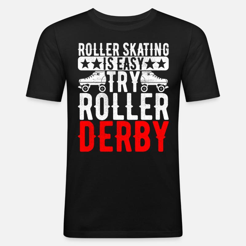 Roller Derby - Männer Slim Fit T-Shirt - Schwarz