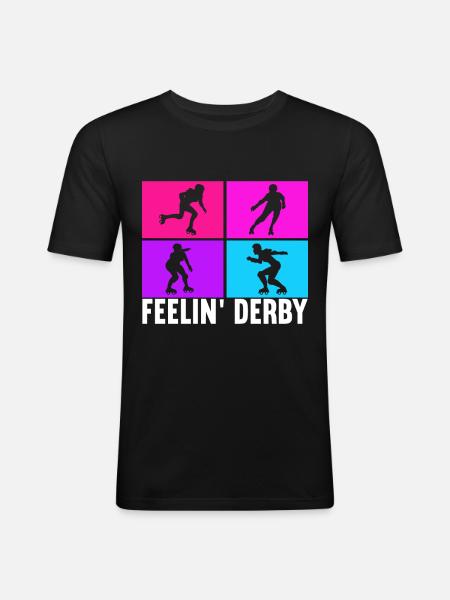 Roller Derby - Männer Slim Fit T-Shirt - Schwarz