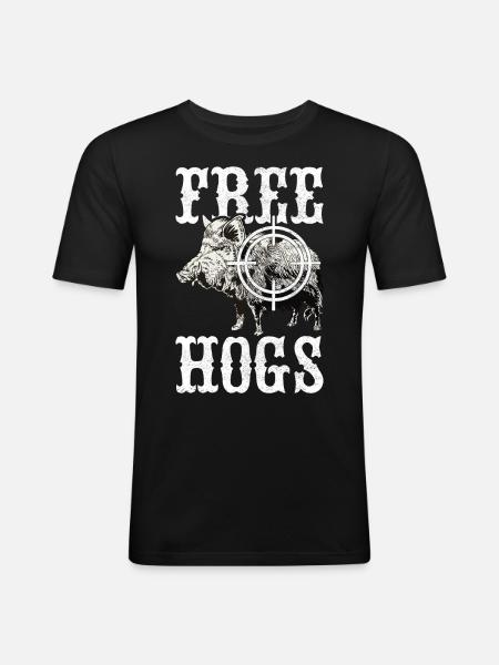 Chasseurs Chasse au sanglier - T-shirt près du corps Homme - noir