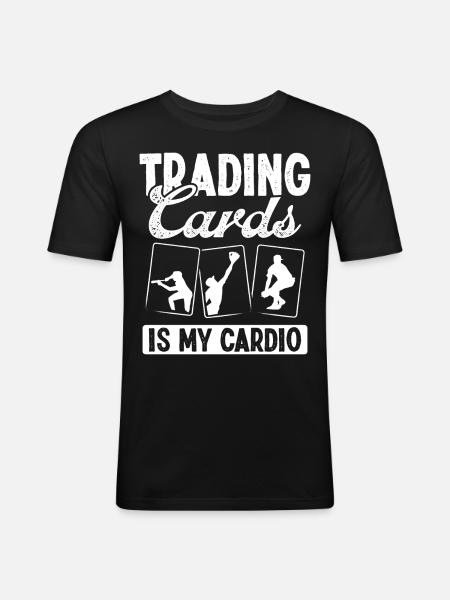 Funny Baseball Card Design - Men's Slim Fit T-Shirt - black