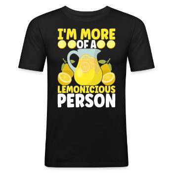 Stand de limonade Lemonade - T-shirt près du corps Homme - noir - Devant - Nik (191cm)