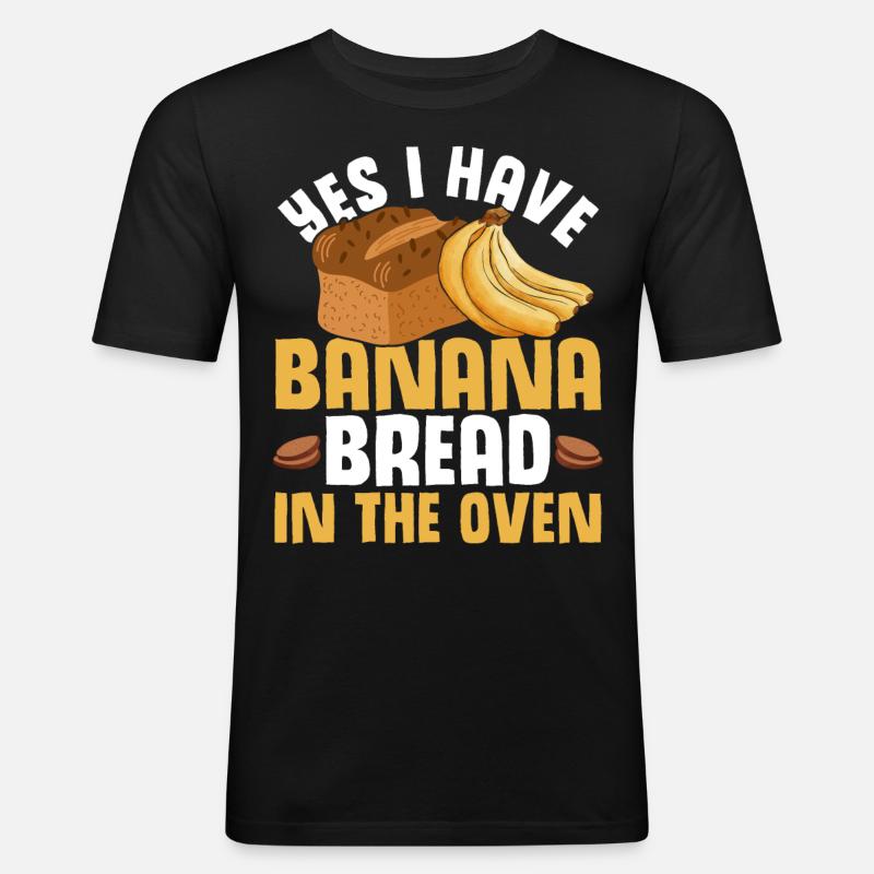 Funny Banana Bread Baking Apparel - Männer Slim Fit T-Shirt - Schwarz