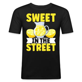 Stand de limonade Lemonade - T-shirt près du corps Homme - noir - Devant - Nik (191cm)