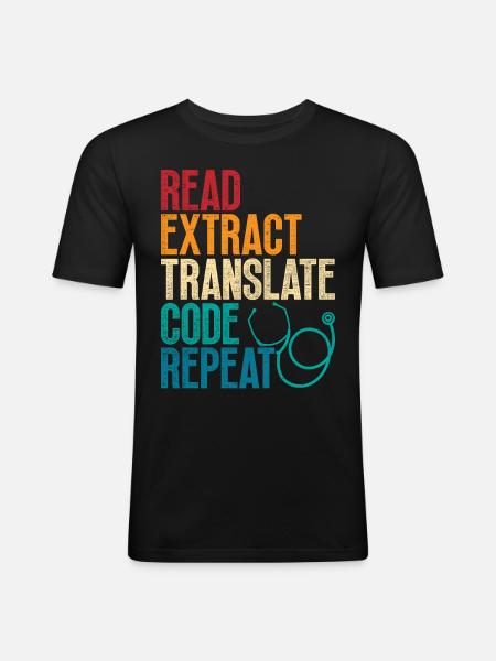 Kodierfachkraft Medizinischer Kodierer - Männer Slim Fit T-Shirt - Schwarz
