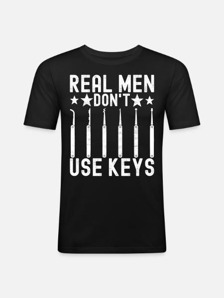 Schlüsseldienst Locksmith Dietrich - Men's Slim Fit T-Shirt - black