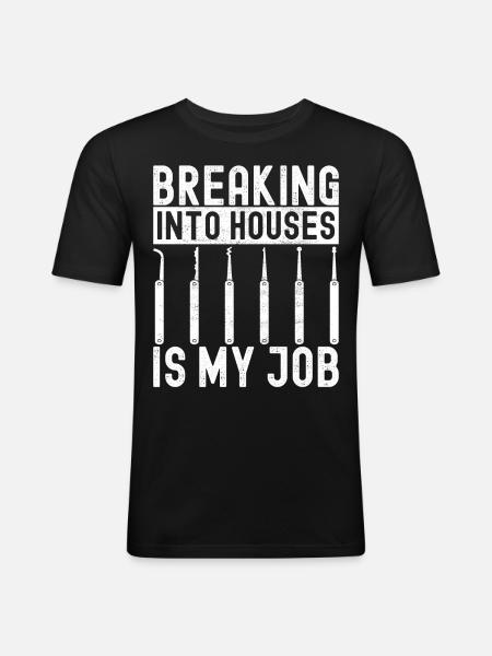 Schlüsseldienst Locksmith Dietrich - Men's Slim Fit T-Shirt - black