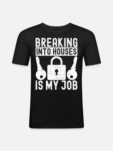 Schlüsseldienst Locksmith Dietrich - Men's Slim Fit T-Shirt - black