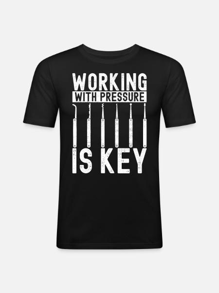 SchlĂĽsseldienst Locksmith Dietrich - Men's Slim Fit T-Shirt - black