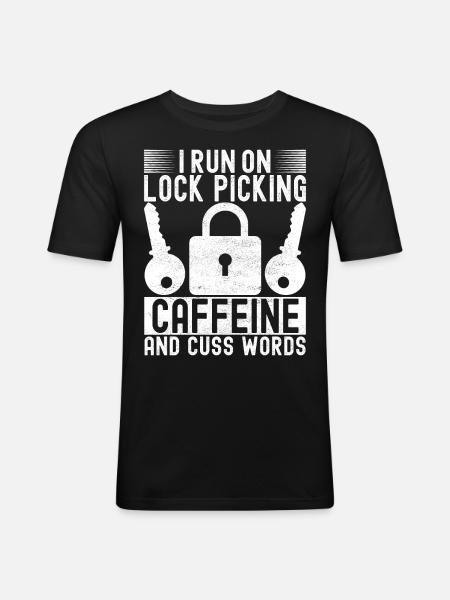 Schlüsseldienst Locksmith Dietrich - Men's Slim Fit T-Shirt - black