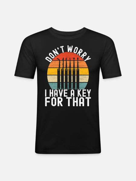 Schlüsseldienst Locksmith Dietrich - Men's Slim Fit T-Shirt - black