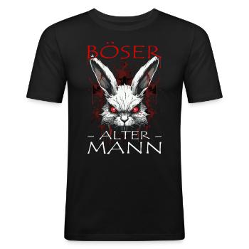 Böser alter Mann - Sarkasmus - Männer Slim Fit T-Shirt - Schwarz - Vorne - Nik (191cm)
