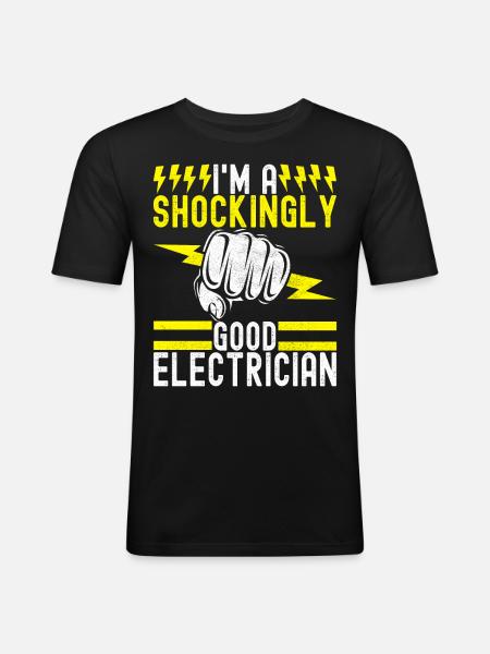 Electrician Electronics Technician - Men's Slim Fit T-Shirt - black