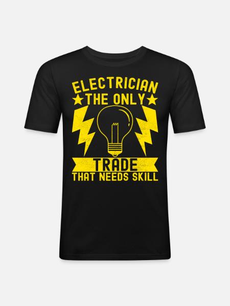 Electrician Electronics Technician - Men's Slim Fit T-Shirt - black