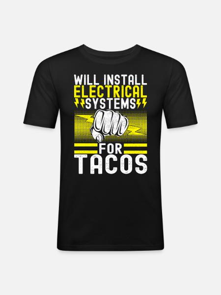 Electrician Electronics Technician - Men's Slim Fit T-Shirt - black