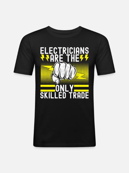Electrician Electronics Technician - Men's Slim Fit T-Shirt - black